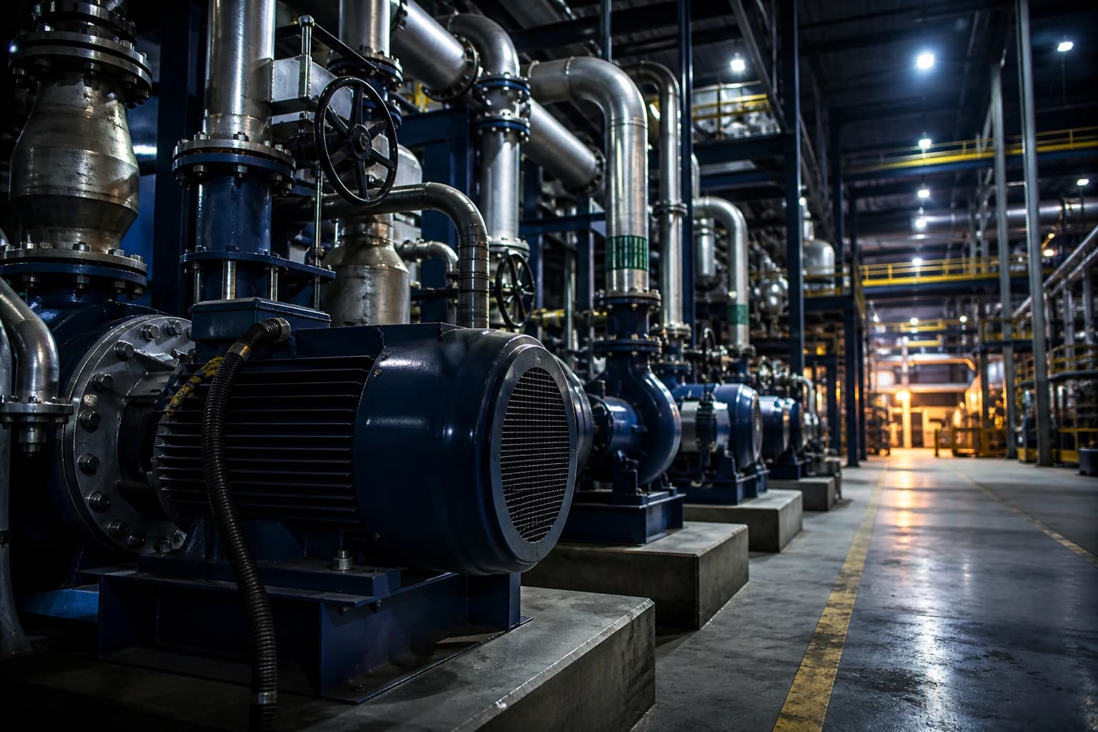 Equipamentos industriais em linha de produção
